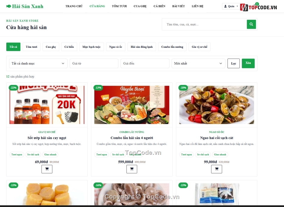 hải sản tươi sống,bán website,bán web